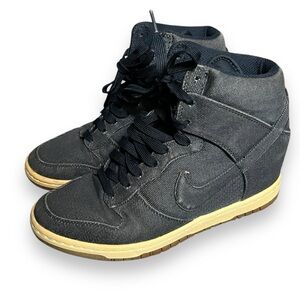 Nike Dunk Sky Hi Essential Hidden Wedge Size 7.5 Denim Blue Gum High 644877-400